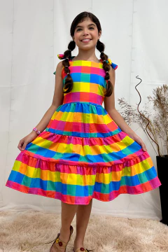 Vestido 3 Marias Xadrez Neon - comprar online