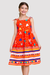 Vestido Infantil Denize Estampado Vermelho - comprar online