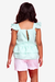 Conjunto Infantil Menina Verde com Branco (Batinha + Short) - Brunet Kids - Loja de roupa para Meninas de 2 a 14 anos