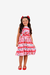 Vestido infantil Natal Estampado Vermelho Letras - loja online