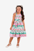 Vestido infantil Natal Estampado Verde Letras - Brunet Kids - Loja de roupa para Meninas de 2 a 14 anos