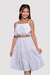Conjunto Infantil Menina Alice Branco (cropped + saia com forro) - comprar online