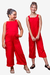 Macacão Infantil Menina Pantacourt Vermelho na internet
