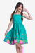 Vestido Infantil Menina Verde Barrado Casinha - comprar online