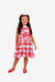 Vestido infantil Natal Estampado Vermelho Letras - Brunet Kids - Loja de roupa para Meninas de 2 a 14 anos