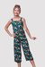 Imagem do Macacão Infantil Menina Pantacourt Estampado Verde