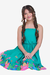Imagem do Vestido Infantil Menina Verde Barrado Casinha