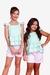 Imagem do Conjunto Infantil Menina Verde com Branco (Batinha + Short)