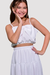 Imagem do Conjunto Infantil Menina Alice Branco (cropped + saia com forro)