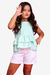 Conjunto Infantil Menina Verde com Branco (Batinha + Short) na internet
