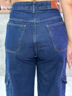 CALÇA JEANS WIDE LEG CARGO - MM MODAS STORE