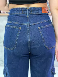 CALÇA JEANS WIDE LEG CARGO - loja online