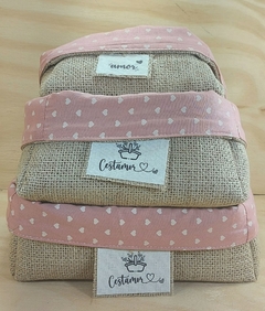 Cesta Poá - Gratidão Rosé - Cesta de Presentes - Tag Personalizada - Juta & Tecido - Craft.Mimo