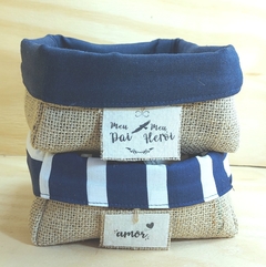 Cesta Tons de Azul - Linho - Dia dos Pais - loja online