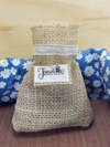 Saquinho de Juta Biscoitos - Logotipo - Detalhe em Tecido - Tag Personalizada - Lembrancinha