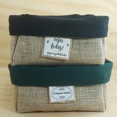 Cesta de Presentes - Linho Verde e Linho Cru - Logotipo Personalizado - Mercearia, Empório e Guloseimas - comprar online