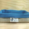 Cesta Pet - Pai de Cachorro - Linho Azul - Cesta de Presentes - Tag Personalizada - Juta & Tecido