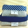 Cesta Poá - Gratidão Azul - Cesta de Presentes - Tag Personalizada - Juta & Tecido