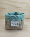 Cachepô Menta Floral - Paz - Tag Personalizada - Juta & Tecido