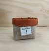 Cachepô Gratidão - Linho Terra - Tag Personalizada - Juta & Tecido