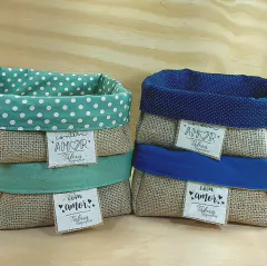 Imagem do Cesta Poá - Inspire-se - Composição Verde Menta - Cesta de Presentes - Tag Personalizada - Juta & Tecido