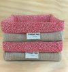 Cesta Floral Vermelho - Raminhos - Logotipo - Cesta de Presentes - Tag Personalizada - Juta & Tecido