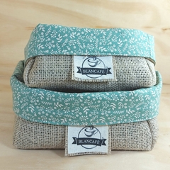 Cesta Verde Menta Floral - Sua Marca - Cafeteria - Cesta de Café da Manhã