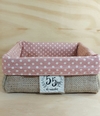 Cesta Bodas Rosé - Bodas - Cesta de Presentes - Tag Personalizada - Juta & Tecido