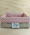 Cesta Bodas Rosé - Bodas - Cesta de Presentes - Tag Personalizada - Juta & Tecido