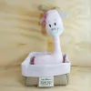 Kit Desconto Cesta com Gi Rafa, a Girafinha de Tecido - Aniversário Infantil - Juta e Tecido - Tag Personalizada - Lembrancinha