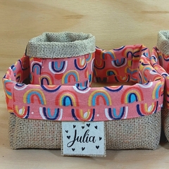 Kit Desconto Cesta com Porta Lápis - Safari Candy Color - Aniversário Infantil - Juta e Tecido - Tag Personalizada - Lembrancinha de Aniversário na internet