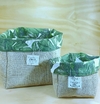Cachepô Grande Folhagens Verde - Tag Personalizada - Juta & Tecido
