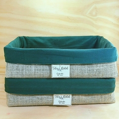 Cesta Poá Dourado Vermelho - Cesta Natalina - Juta e Tecido - Tag Personalizada - comprar online