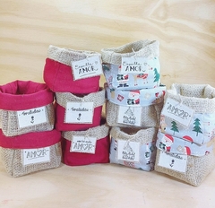 Cachepô Festas & Eventos - Linho Cru - Corporativo - Brinde e Lembrancinha - Tag Personalizada - Juta & Tecido - loja online