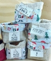 Cachepô Natalino Papai Noel - Mensagens - Enfeite de Mesa - Tag Personalizada - Juta & Tecido