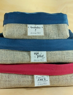 Cesta Juta & Linho - Com Amor & Com Carinho - Cesta de Presentes - Tag Personalizada - comprar online