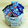 Cachepô Cestinho Cinza Papai Noel - Brinde Natalino - Tag Personalizada