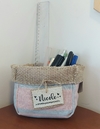 Cachepô Porta Objetos - Nomes - Tag Personalizada - Juta & Tecido