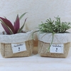 Cachepô Linho Cru - Gratidão - Tag Personalizada - Juta & Tecido