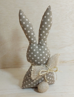 Coelho de Mesa Estampas Bege - Enfeite de Páscoa - Craft.Mimo