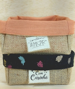 Cesta Juta & Linho - Contém Amor - Amarelo - Cesta de Presentes - Tag Personalizada - loja online
