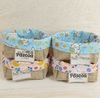 Cesta de Páscoa Feliz Páscoa - Estampa Temática - Cesta de Presentes - Tag Personalizada - Juta & Tecido
