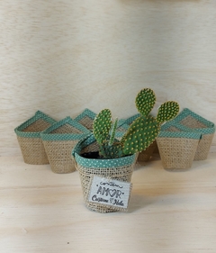 Rótulo Cachepô de Juta - Estampas Verde Menta - Juta & Tecido - comprar online