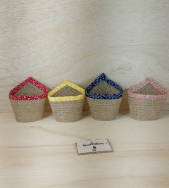 Rótulo Cachepô de Juta - Estampas Verde Menta - Juta & Tecido - Craft.Mimo