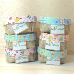 Cesta de Páscoa Estampas - Ovos & Orelhinhas - Cesta de Presentes - Tag Personalizada - Juta & Tecido na internet