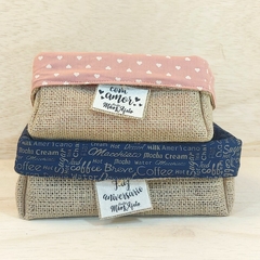 Cesta Força Foco Fé Café - Azul & Bege - Cesta de Café da Manhã - comprar online