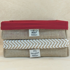 Cesta Amor - Lembrancinha de Aniversário - Cesta de Presentes - Tag Personalizada - Juta & Tecido - loja online