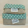 Cesta Poá - Com Carinho - Verde Menta - Cesta de Presentes - Tag Personalizada - Juta & Tecido