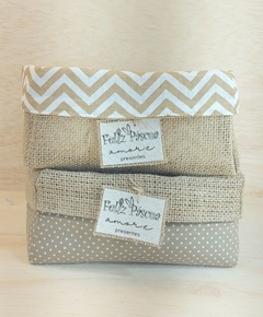 Imagem do Cesta de Páscoa Estampas Geométricas - Doceria - Logotipo - Cesta de Presentes - Tag Personalizada - Juta & Tecido