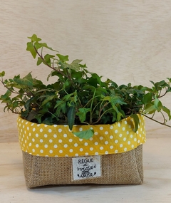 Imagem do Cachepô Amor, Gratidão e Carinho - Estampas - Tag Personalizada - Juta & Tecido